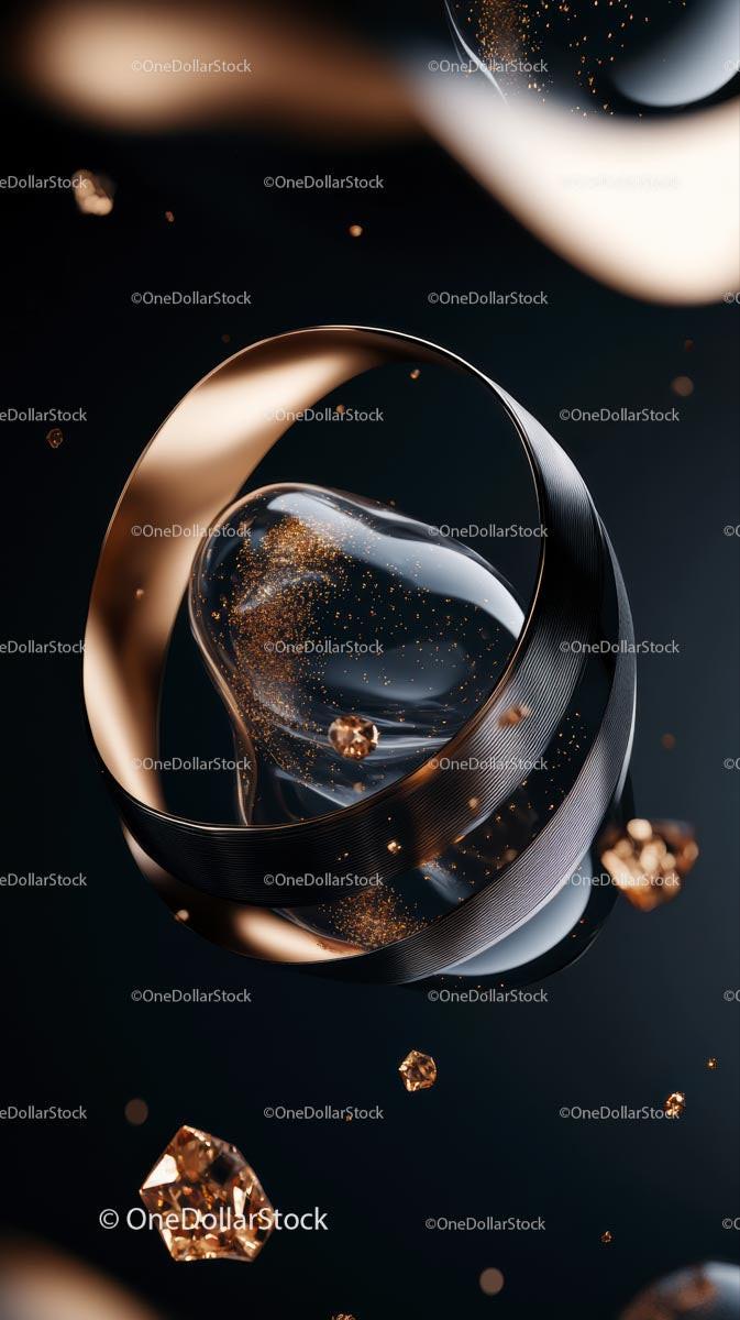 Close-up of Elegant Rose Gold Rings with Sparkling Accents