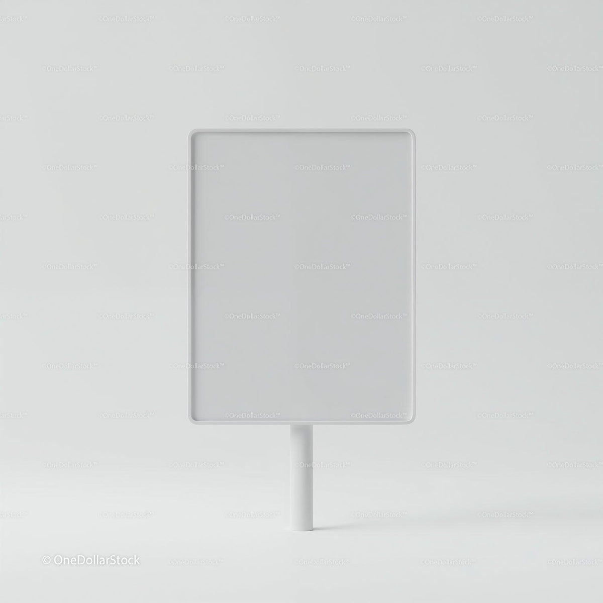 Minimalist blank signpost on white background JPG Mockup Image preview