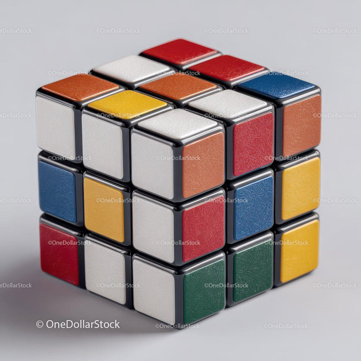 Colorful Rubik's Cube with White Background for Brain Teasers Stock Photo Bundle preview 52