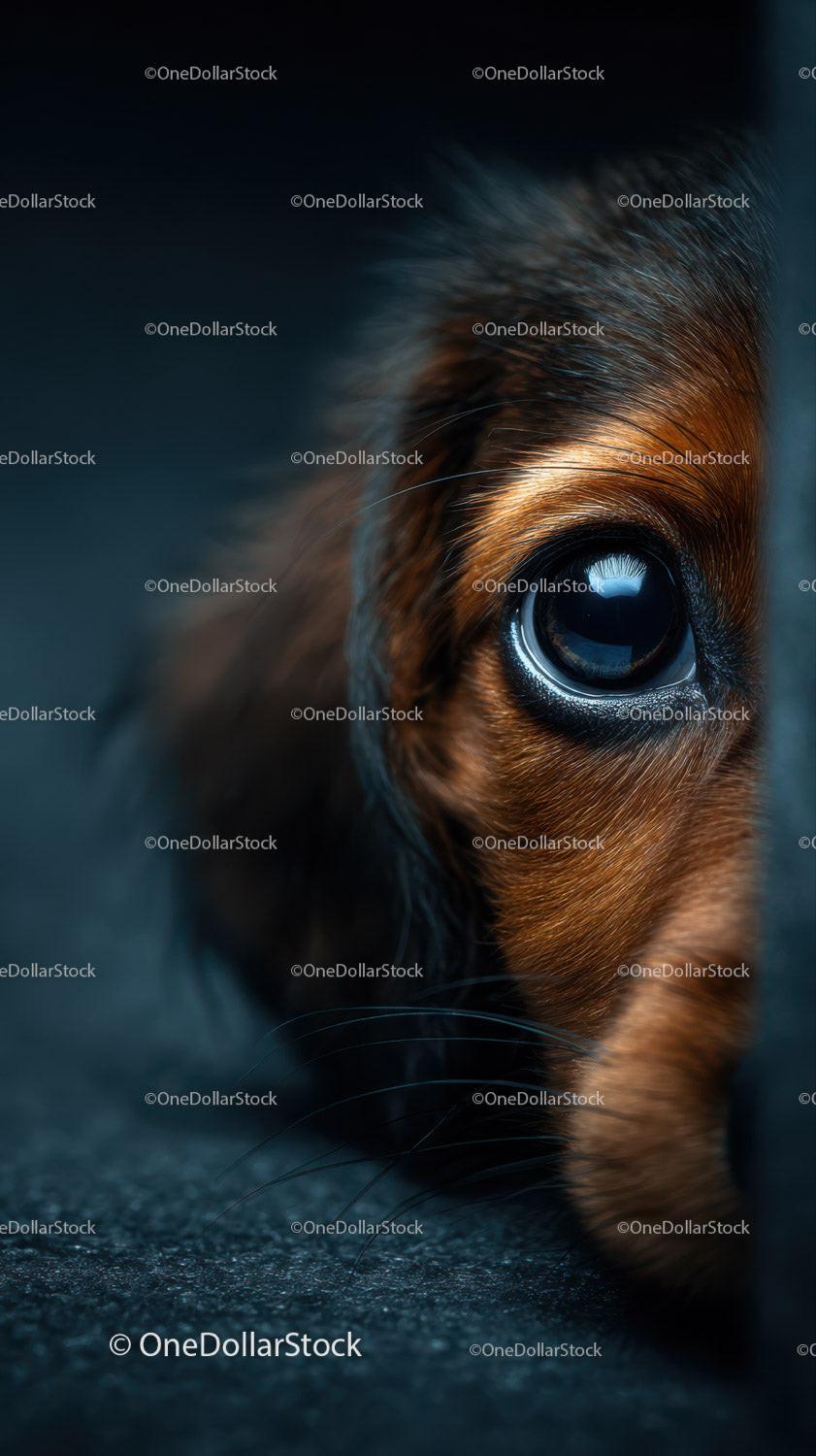 Close-Up of a Feline Eye with Orange Fur in Moody Night Scene