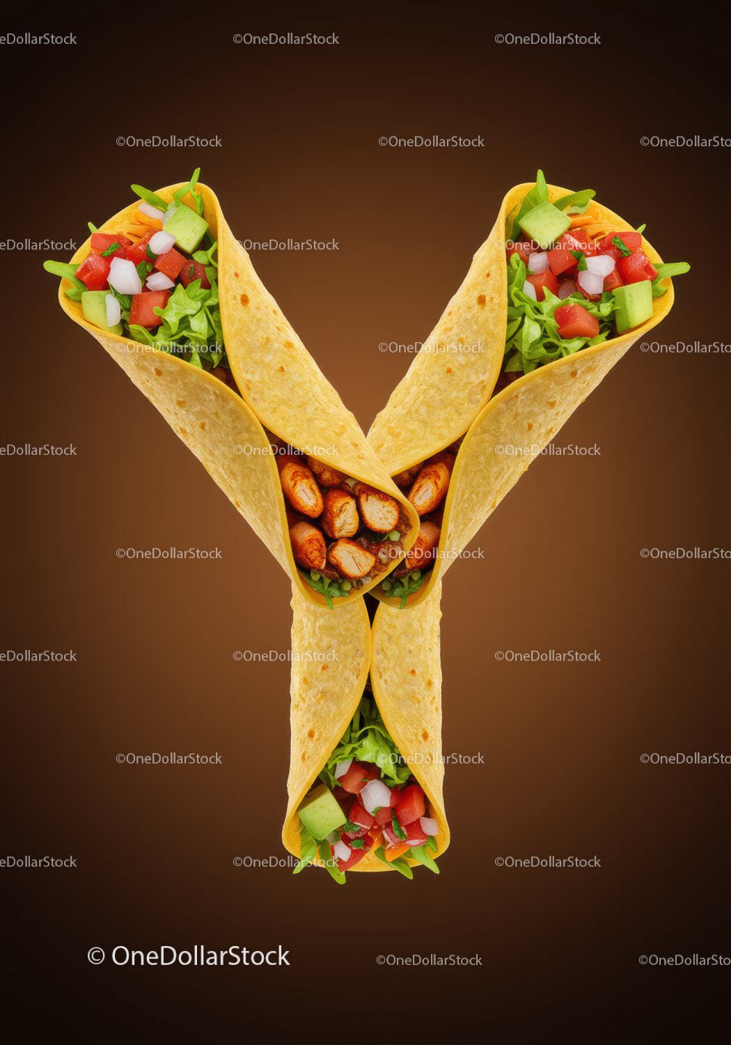 Fresh Chicken and Veggie Wraps on Brown Background