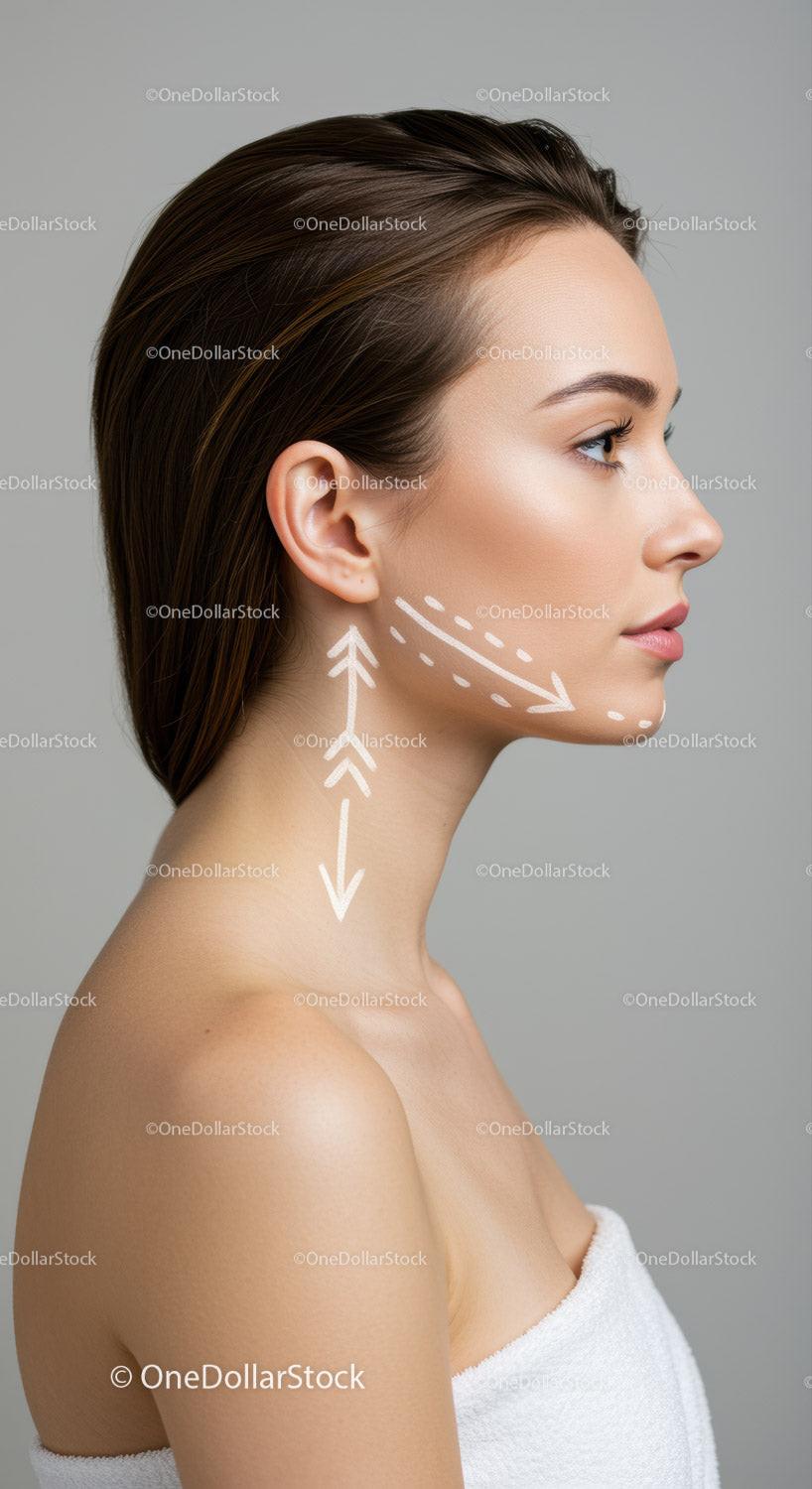 Elegant Woman Profile with Flawless Skin and Soft Facial Contours