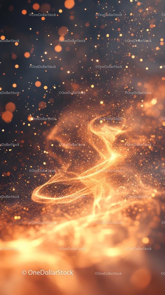 Abstract Sparkles and Light Trails with Bokeh Effect
