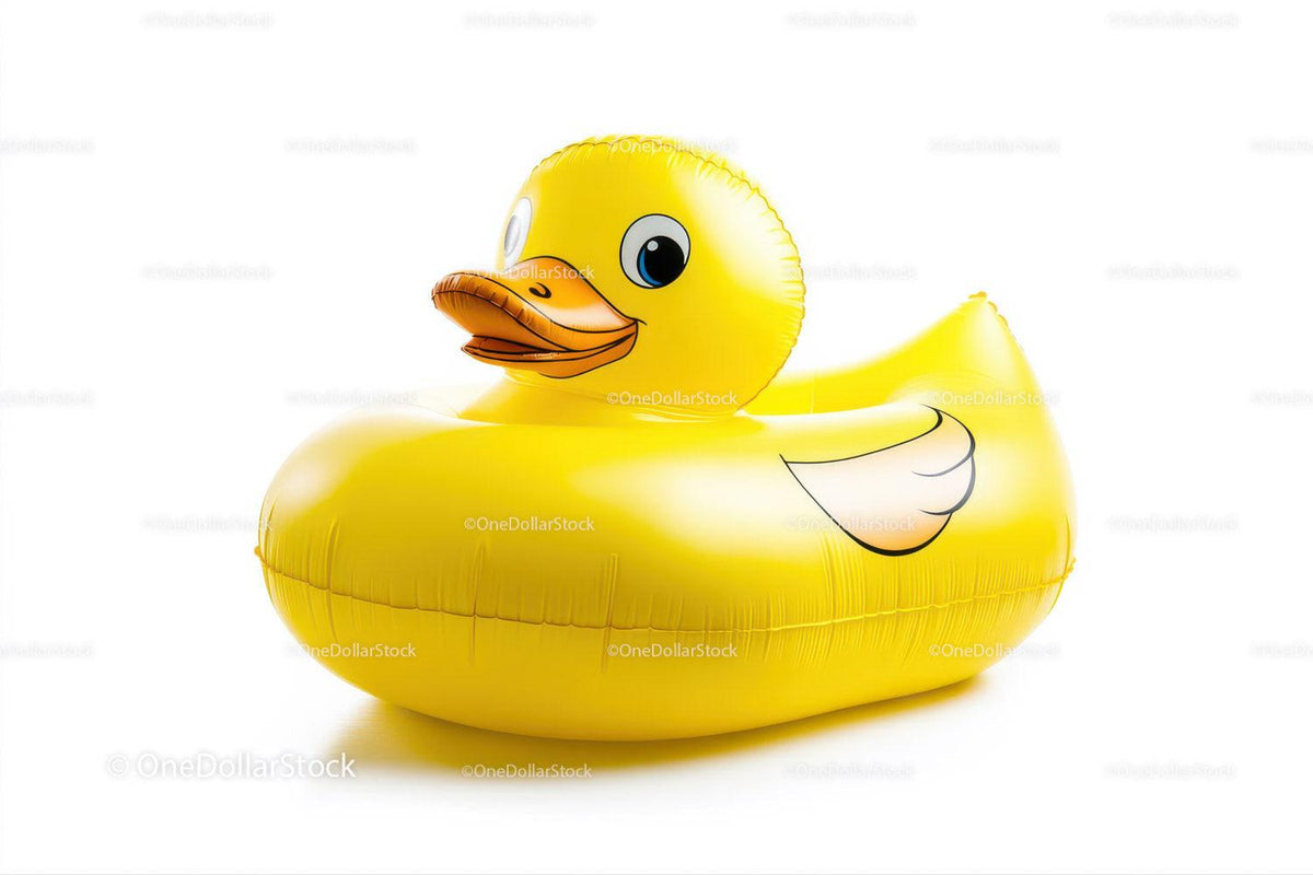 Yellow Rubber Duck in Floating Pool Toy for Summer Fun Stock Photo Bundle preview 6