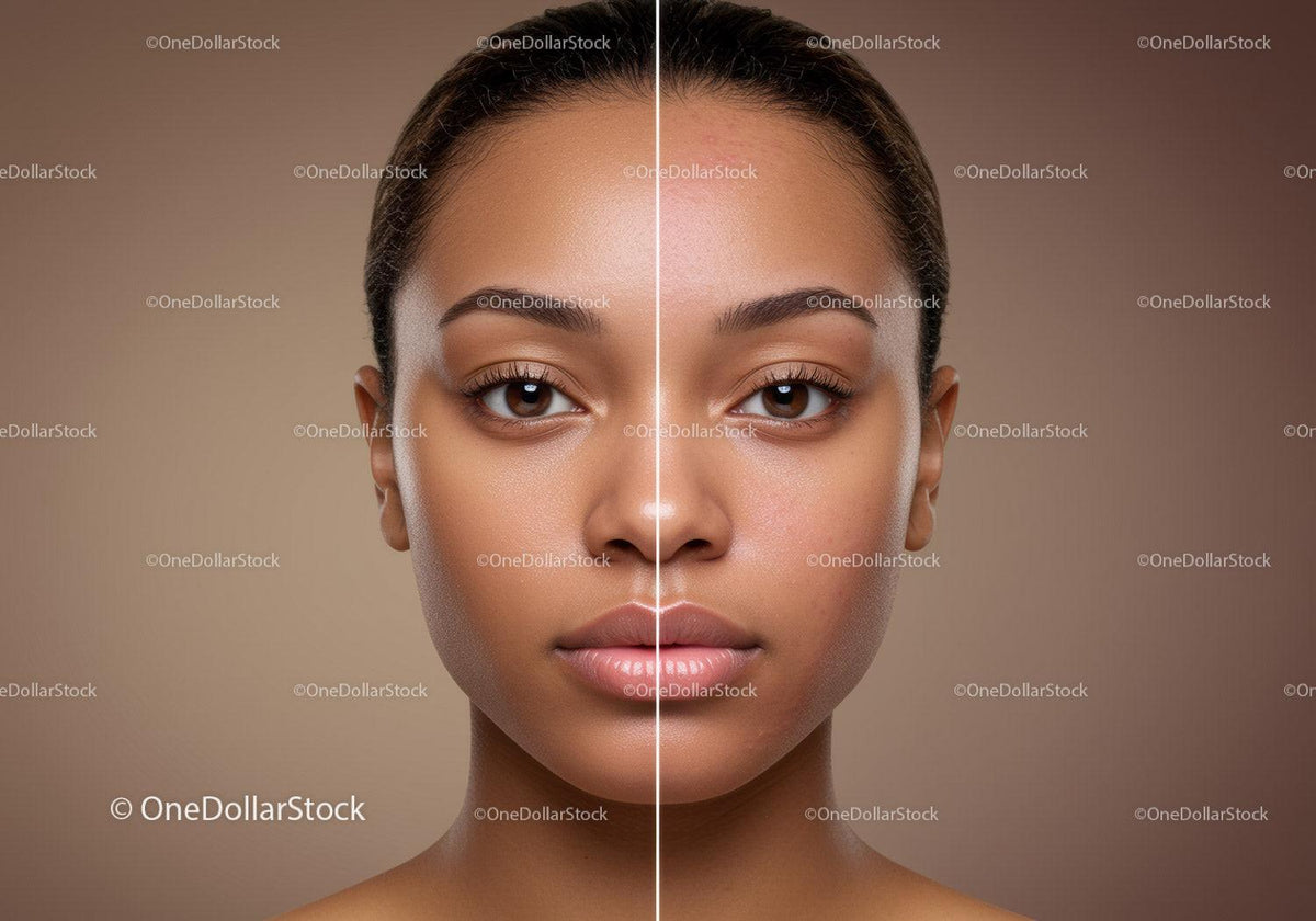 Close-up Portrait of Young Woman with Clear Skin and Natural Makeup