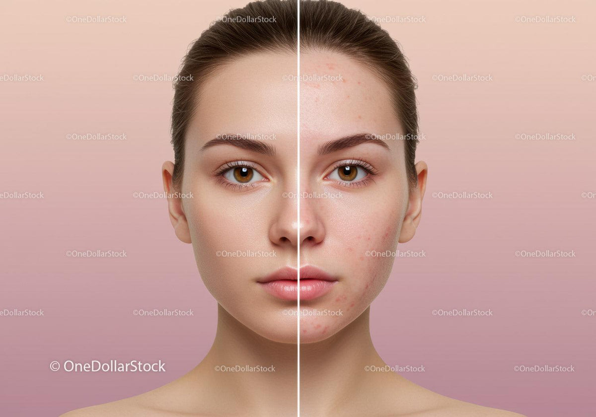 Close-up of Woman with Clear Skin Showing Acne-Free Face