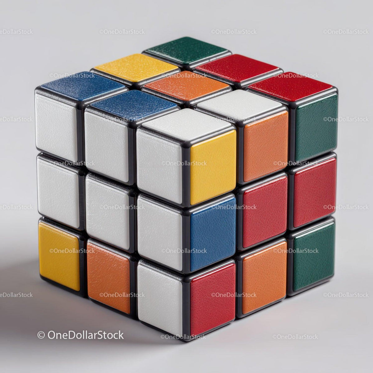 Colorful Rubik's Cube with White Background for Brain Teasers Stock Photo Bundle preview 22