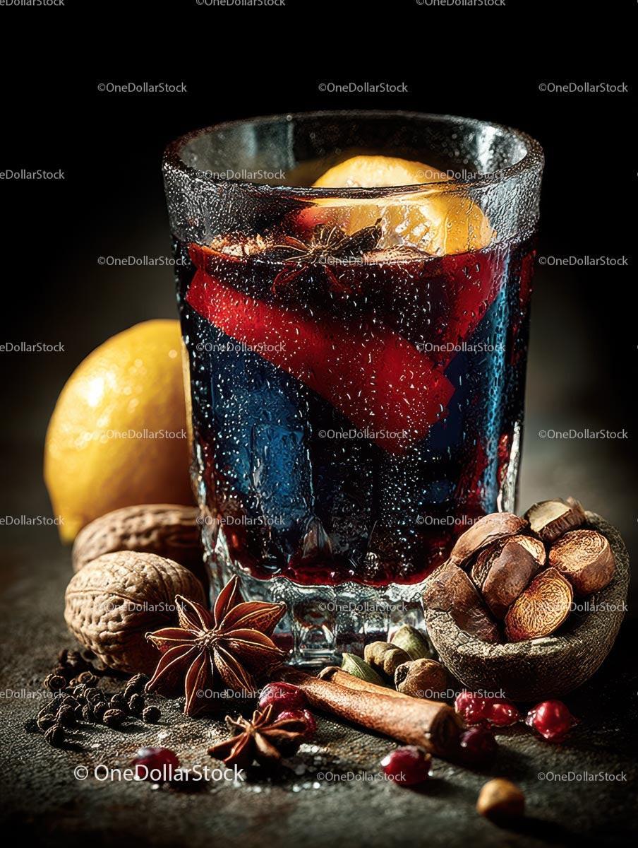 Delicious Mulled Wine with Spices and Citrus Ingredients 19 JPG Files digital asset preview
