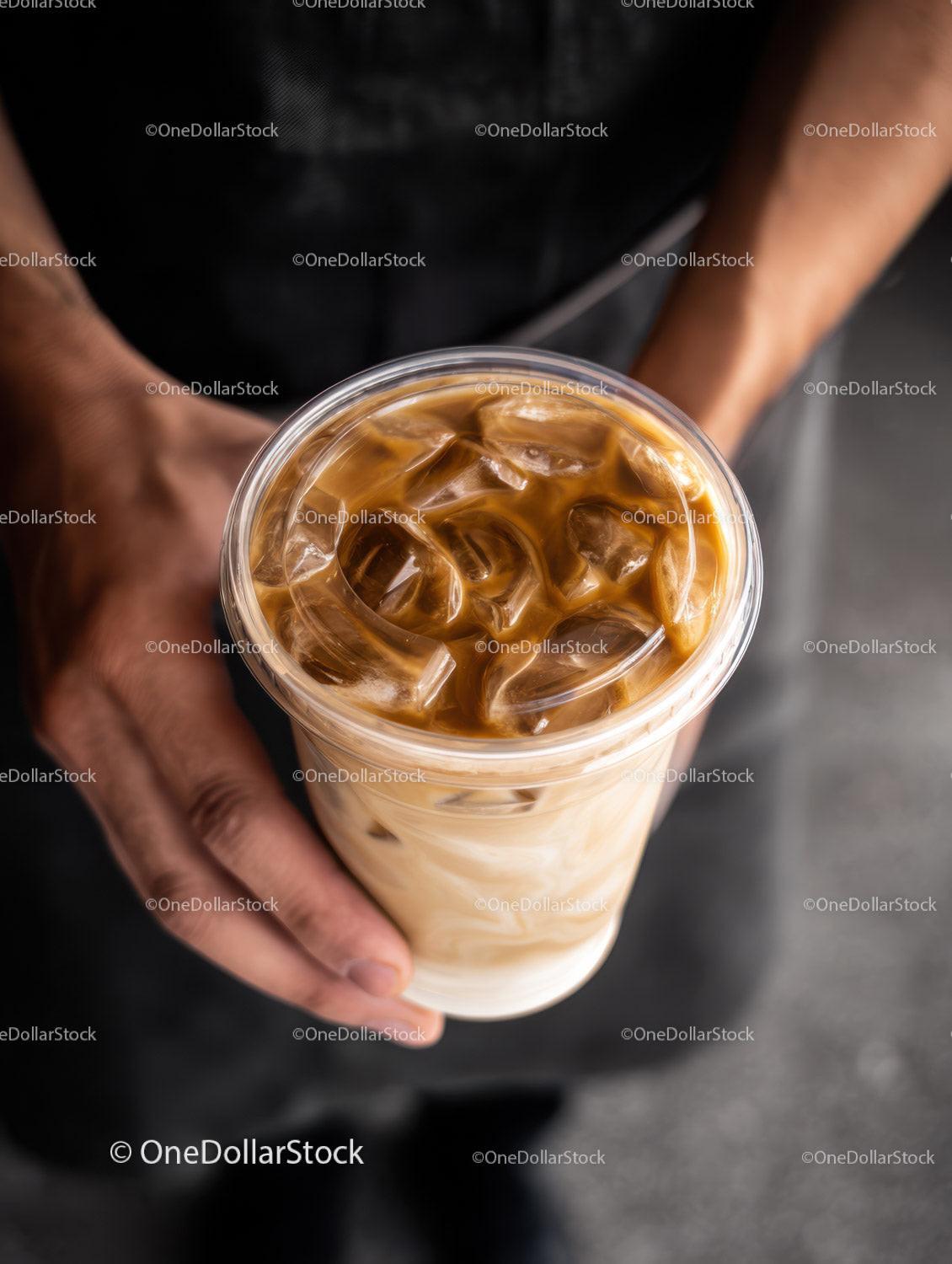 Creamy Iced Coffee with Caramel in Tall Glass for Summer Refreshment