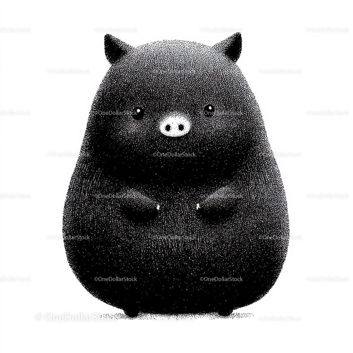 Black Pig Sculpture with Unique Textured Animal Art Stock Photo Bundle preview 22