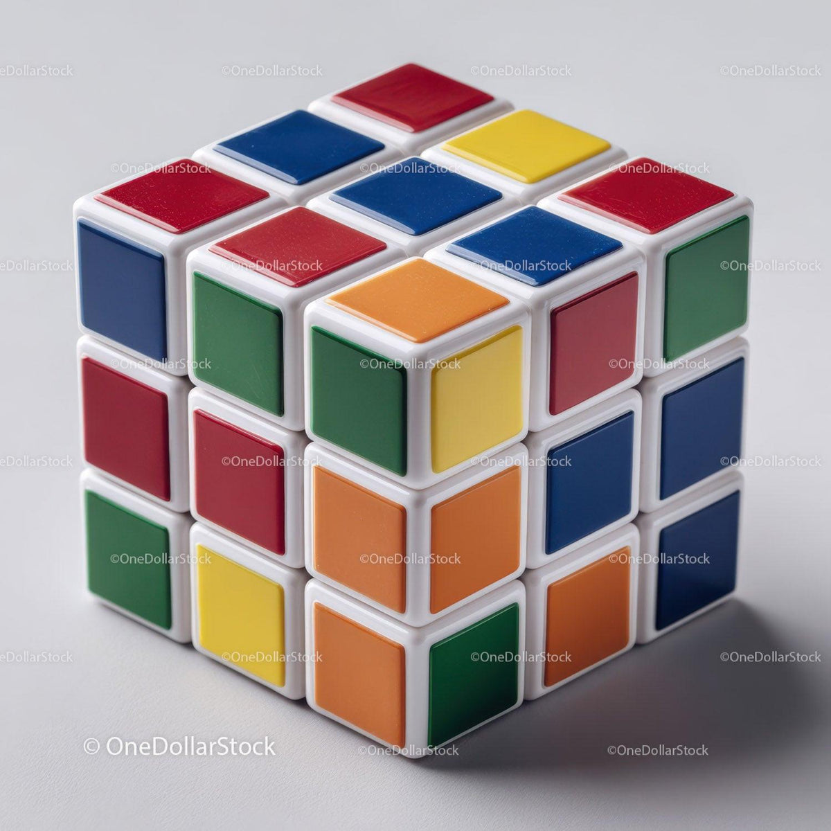 Colorful Rubik's Cube with Vibrant Red, Blue, Green, Yellow, and White Colors Stock Photo Bundle preview 15