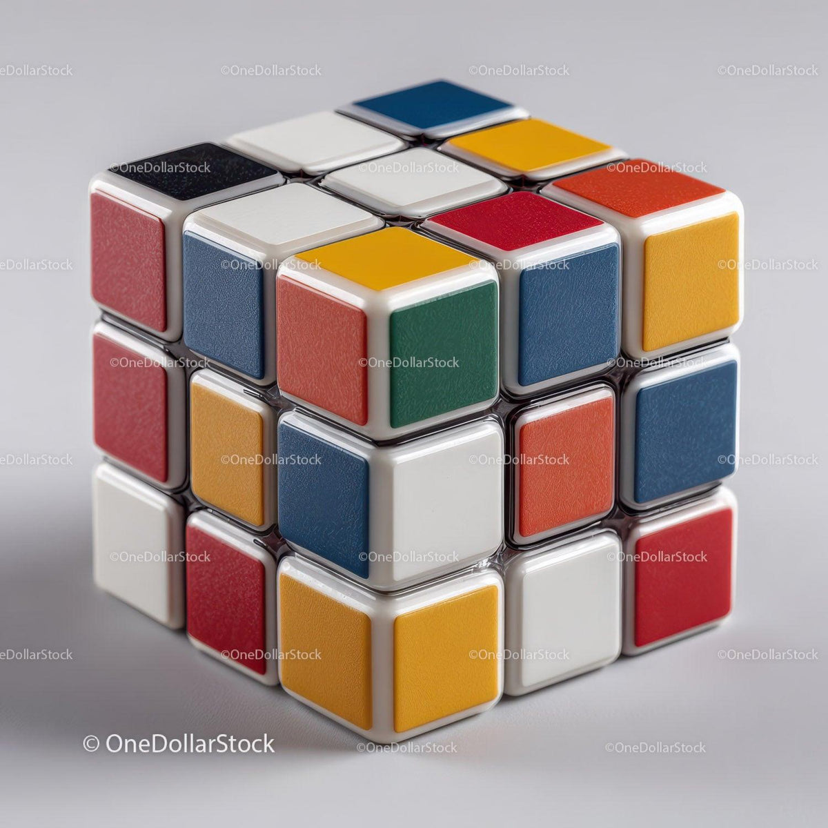 Colorful Rubik's Cube with White Background for Brain Teasers Stock Photo Bundle preview 68