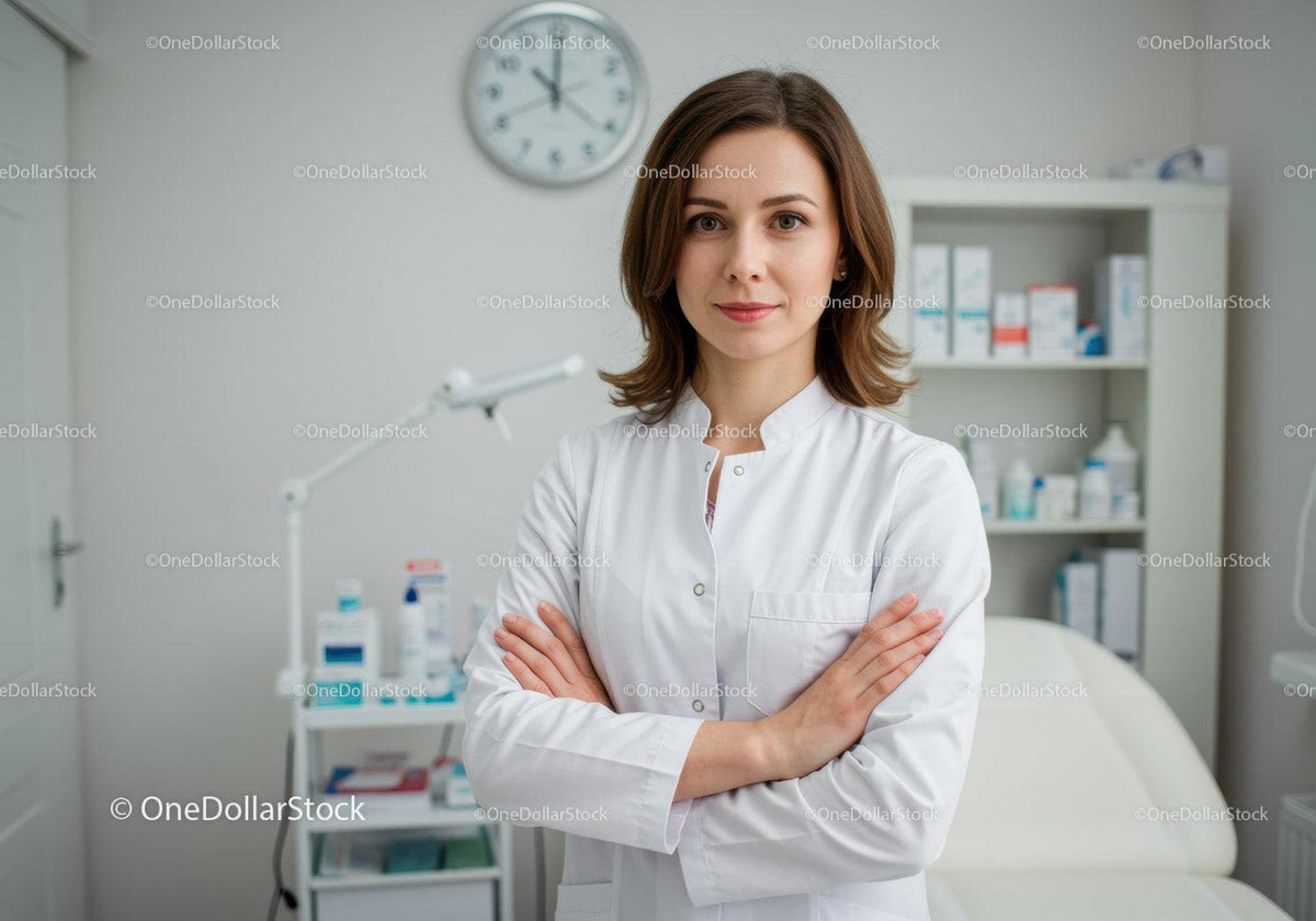 Female Medical Professional in Clinical Setting with Medical Equipment