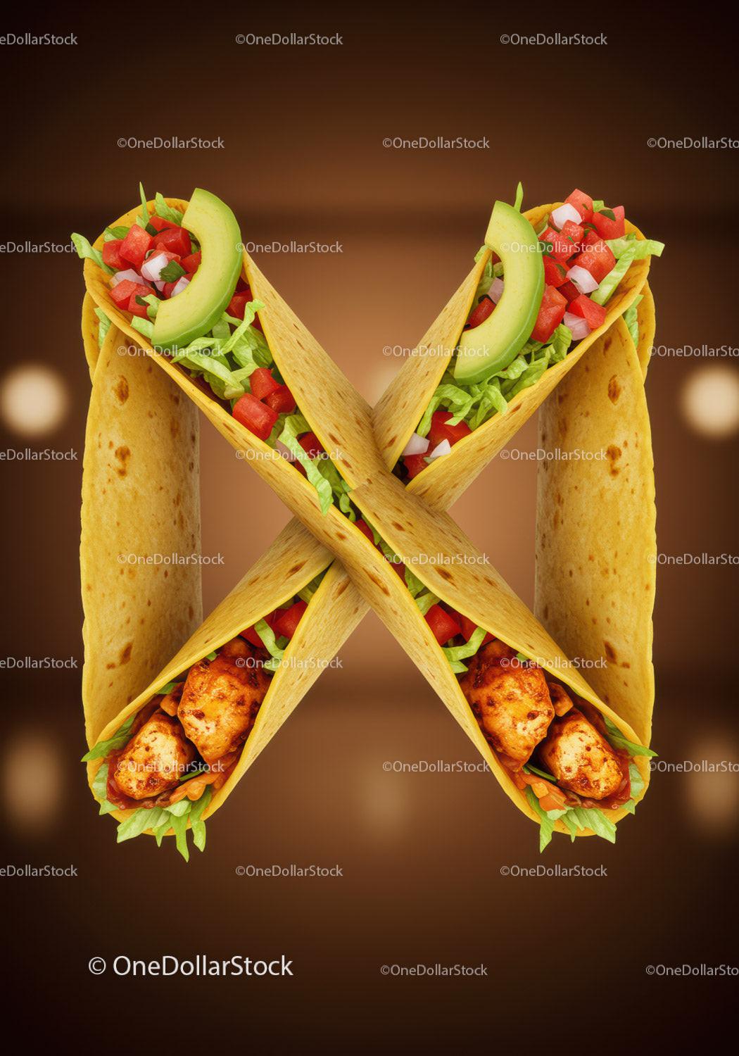 Two Chicken Tacos with Fresh Avocado and Salsa