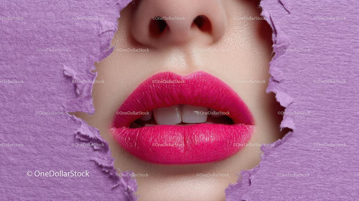 Captivating Female Portrait with Vibrant Pink Lipstick Stock Photo Bundle preview 21