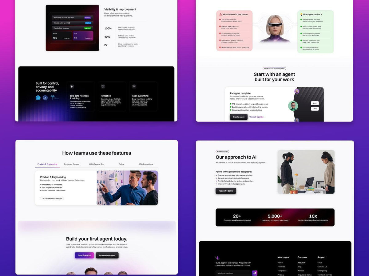 Agentra Framer template design preview