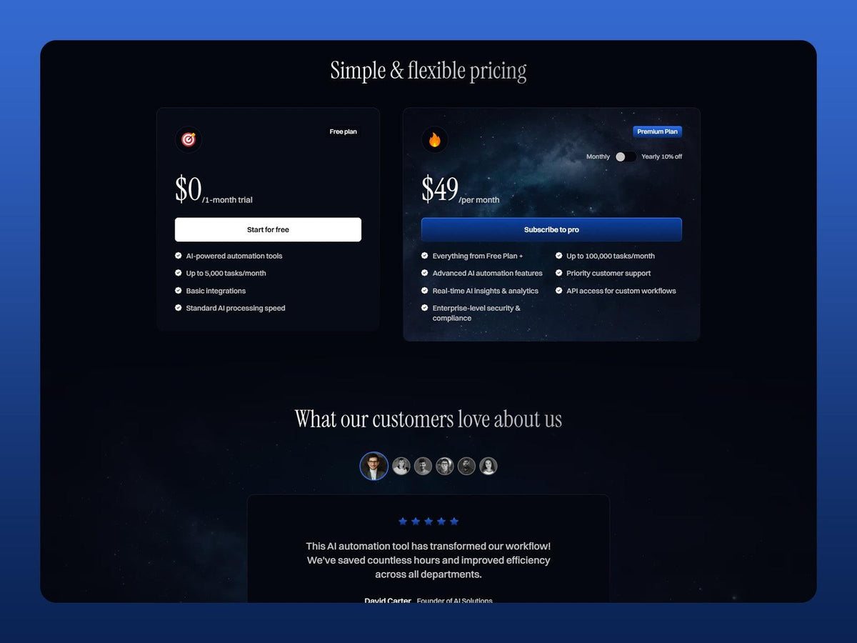 Ailex Framer template design preview