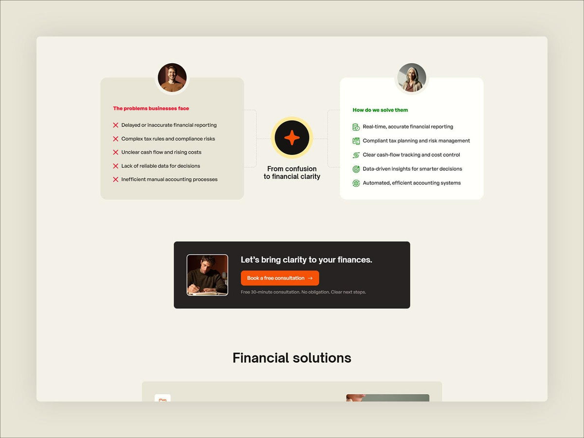 Amplus Framer template website sections preview