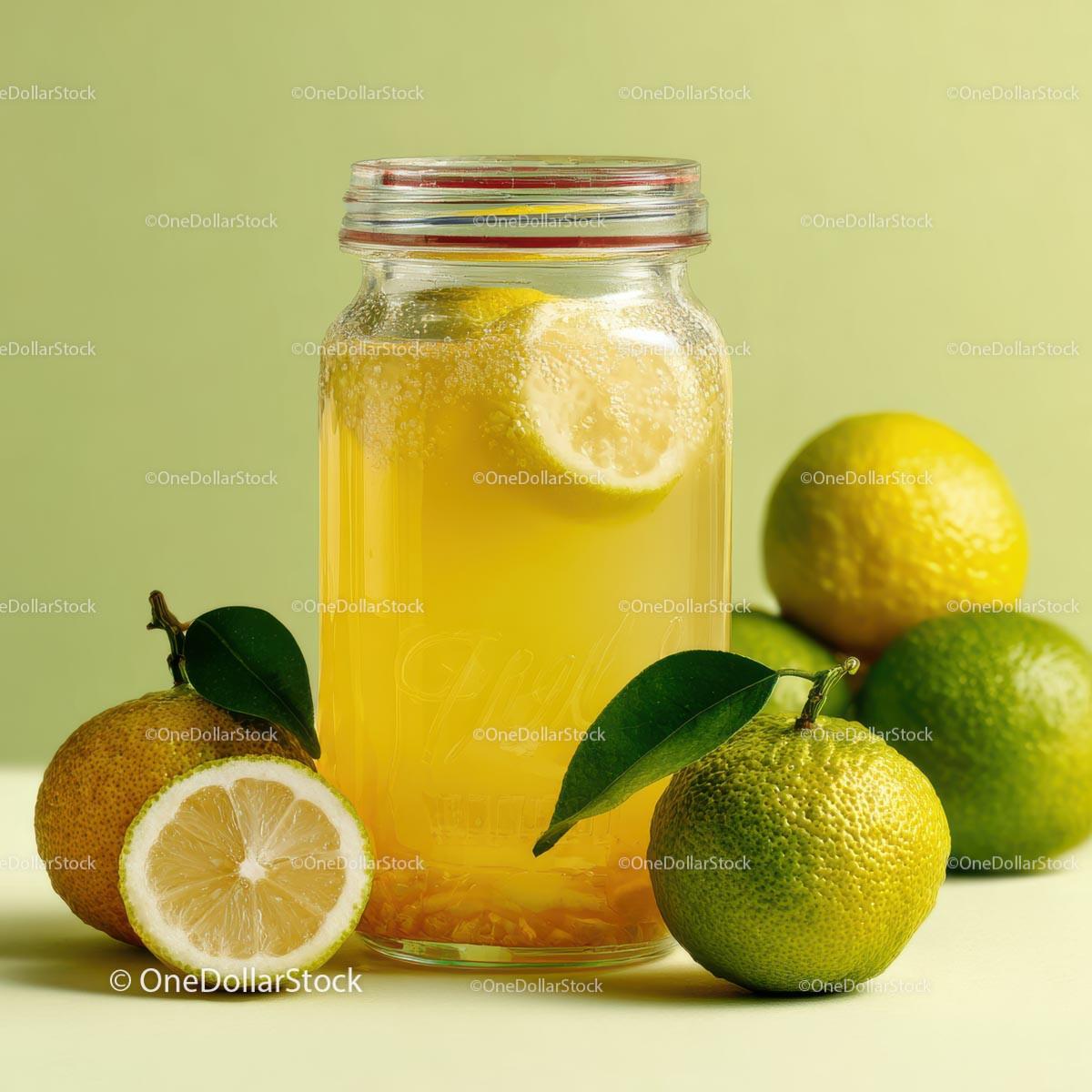 Refreshing Summer Lemonade with Fresh Lemons and Ice Stock Photo Bundle preview 20