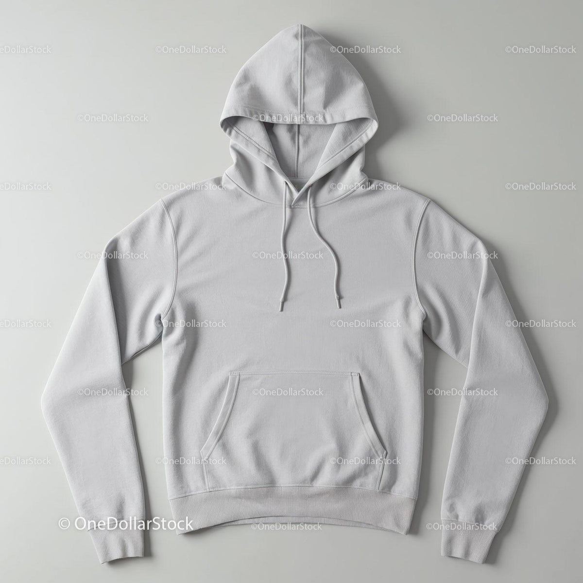 Minimalist White Hoodie Laid Flat on Gray Surface JPG Mockup Image preview