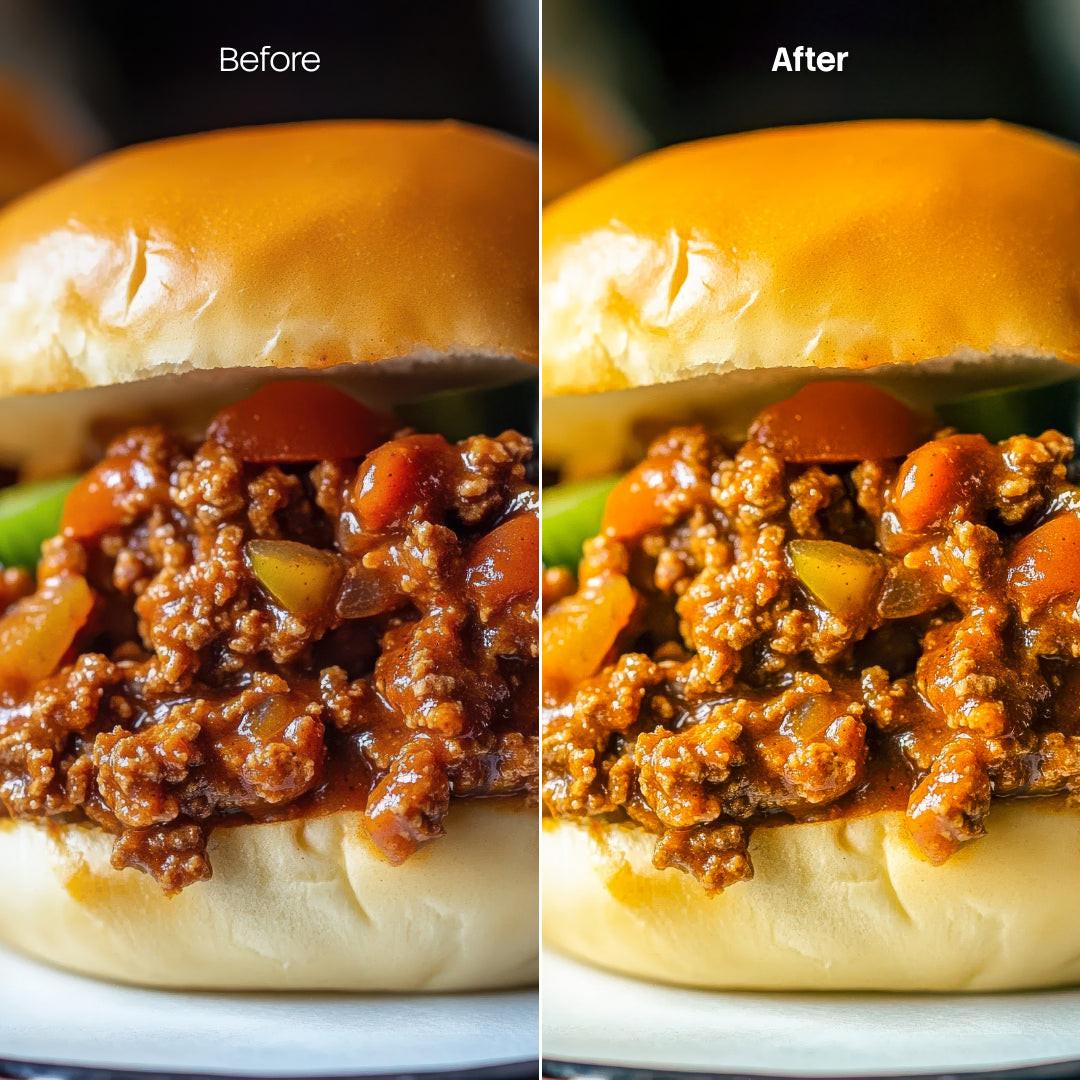 color grading preview with Moody Urban Food LUT Pack