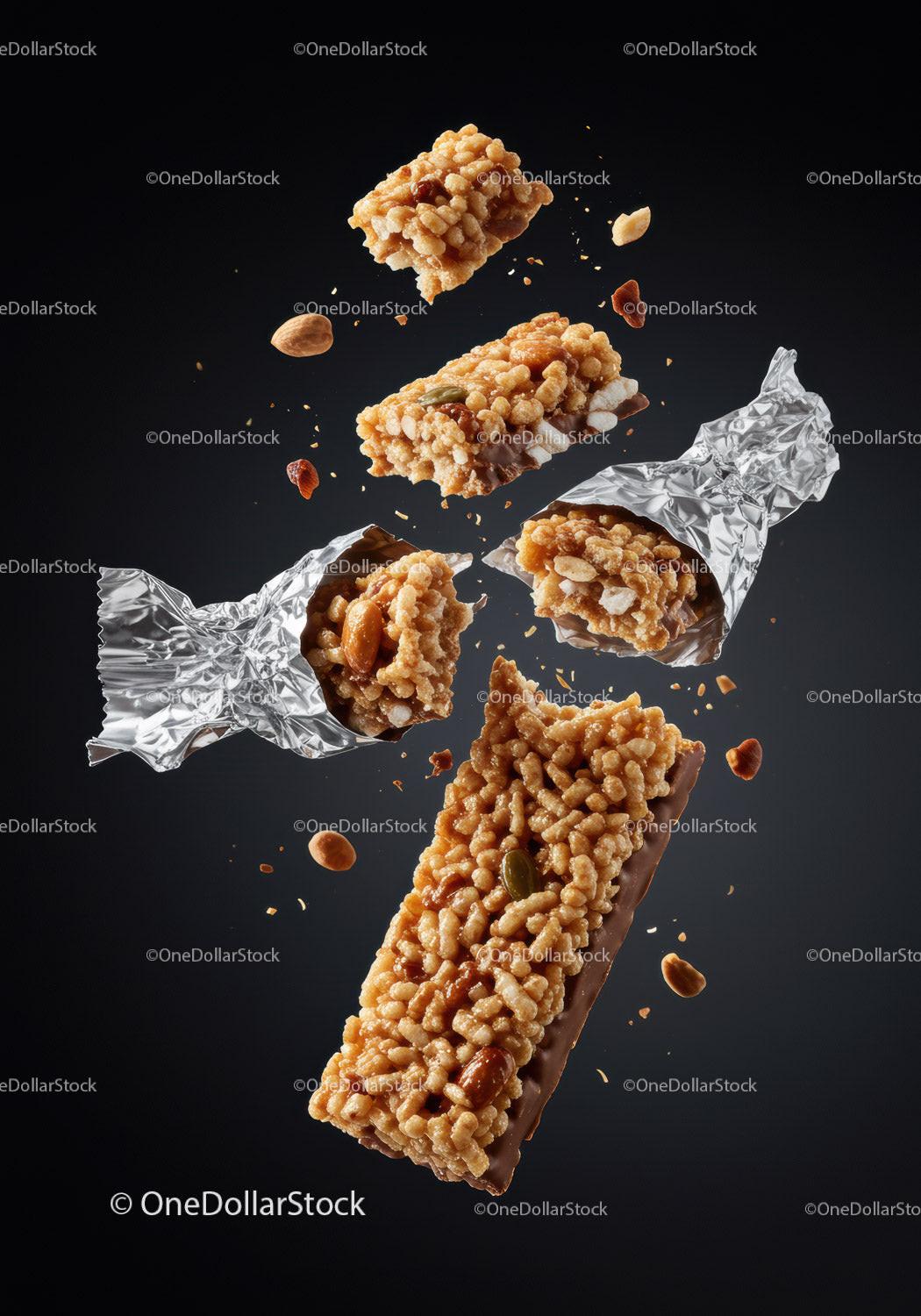 Crunchy Nut and Seed Snack Bars with Silver Wrapping