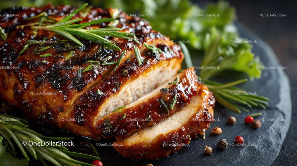 Grilled Beef Ribs with Fresh Green Herbs on Plate Stock Photo Bundle preview 25