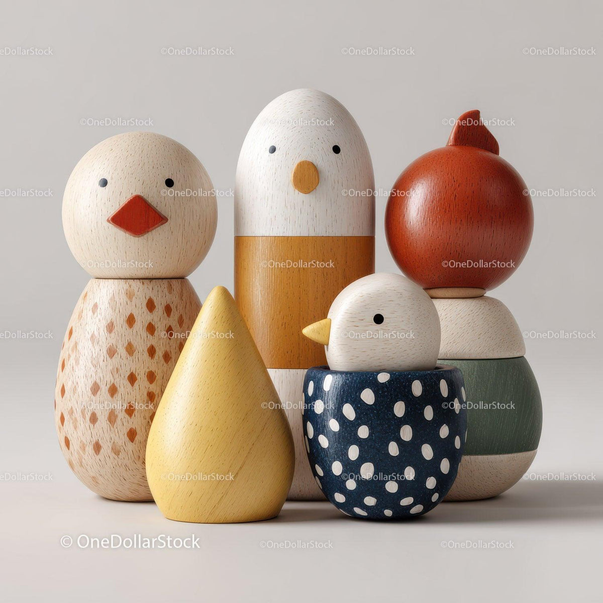 Set of Wooden Geometric Toys Including Rainbow and Shapes for Kids Stock Photo Bundle preview 52