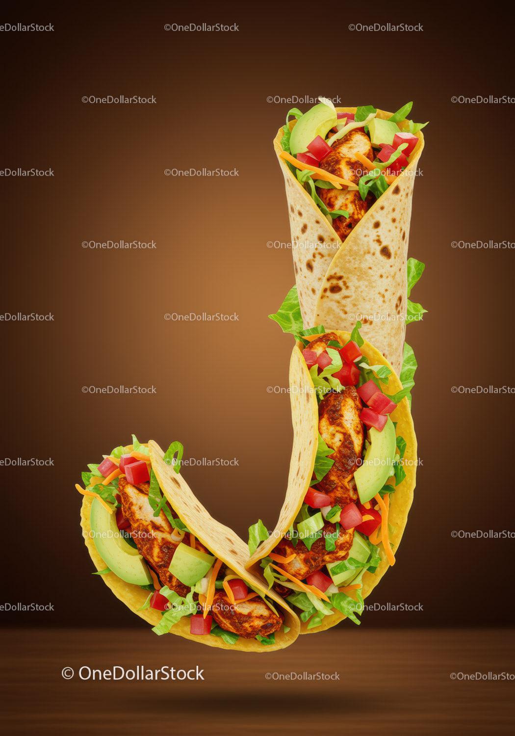 Tasty grilled chicken tacos with fresh vegetables