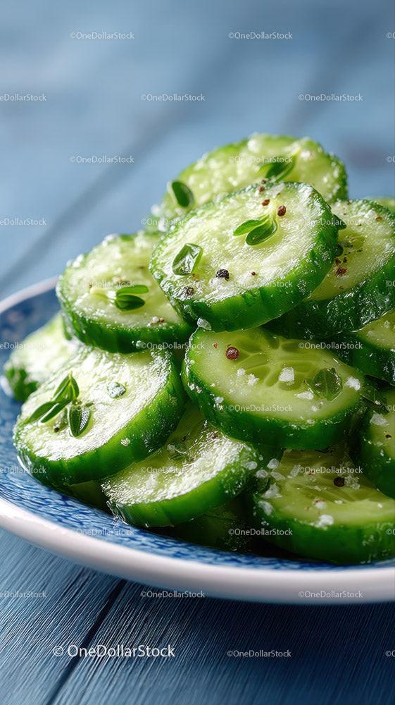 Fresh Cucumber Slices in a Bowl for Healthy Refreshing Snack Stock Photo Bundle preview 30