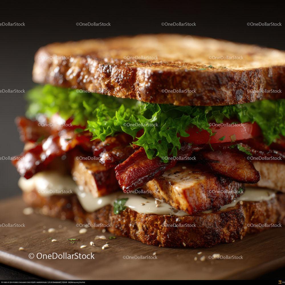 Gourmet Ham and Cheese Toastie with Bacon and Arugula Stock Photo Bundle preview 12