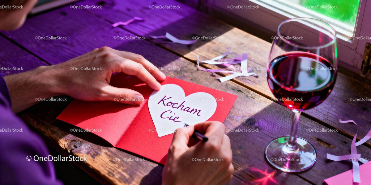 Man Writing Love Note On Heart Shaped Paper Card