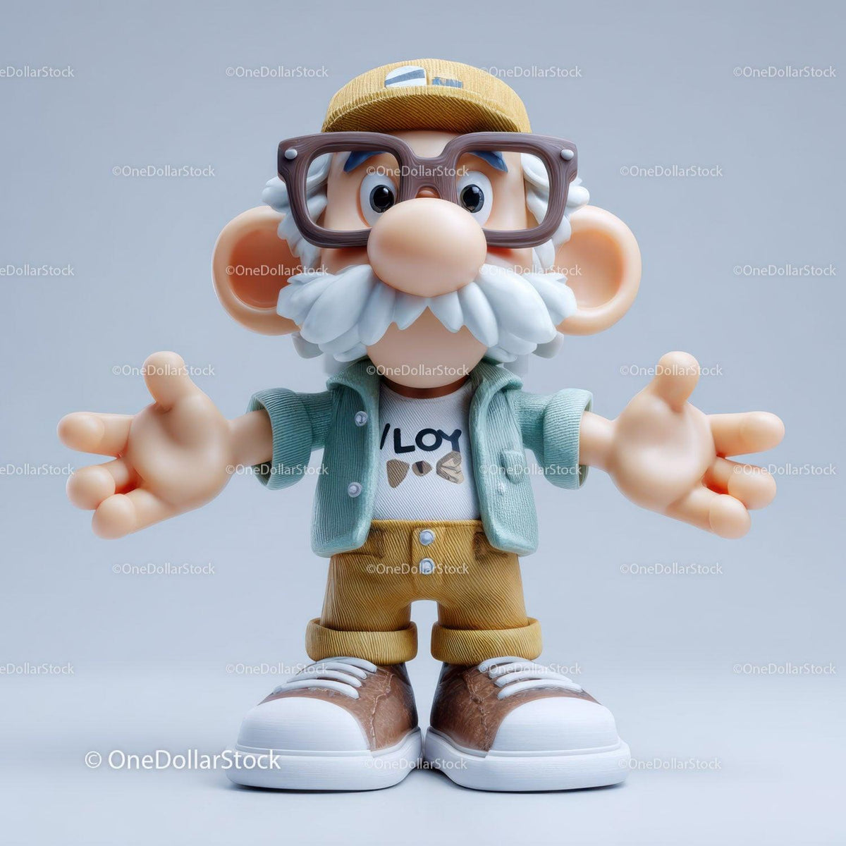 Futuristic Toy Robot with Large Eyes and Bunny Ears for Kids Stock Photo Bundle preview 44
