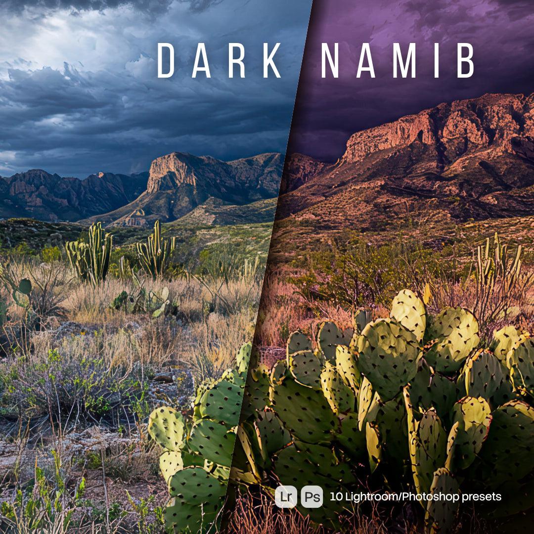 Dark Namib Lightroom presets cover preview