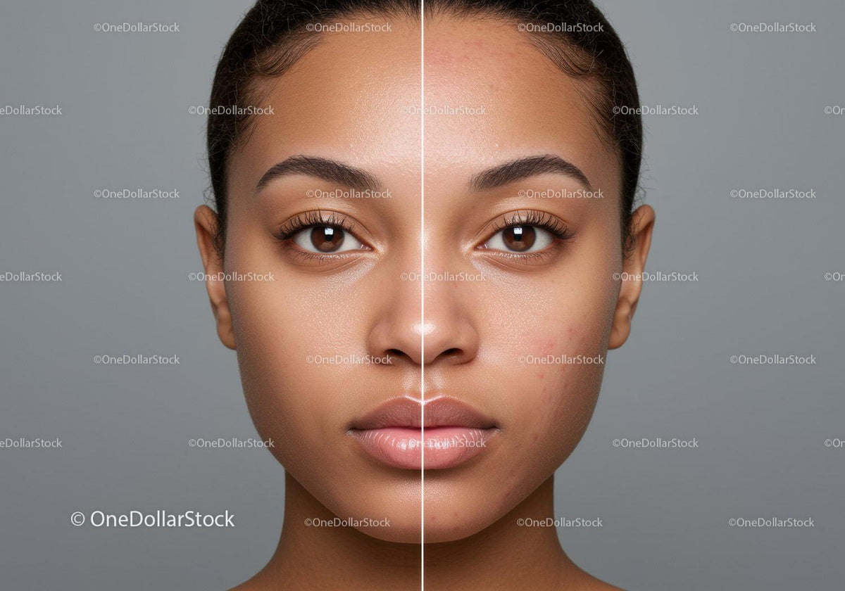 Skincare Transformation of a Woman with Clear and Acne-prone Skin