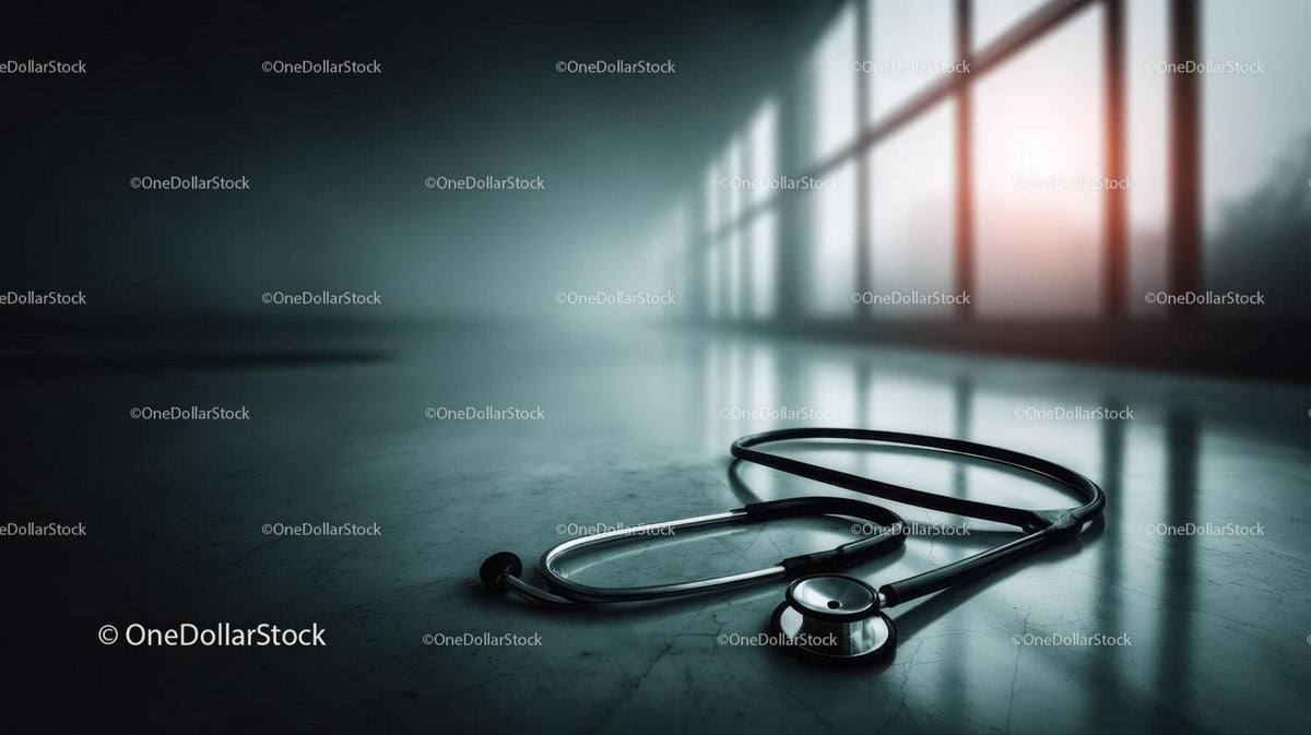 Modern Stethoscope on Hospital Floor in Bright Medical Setting