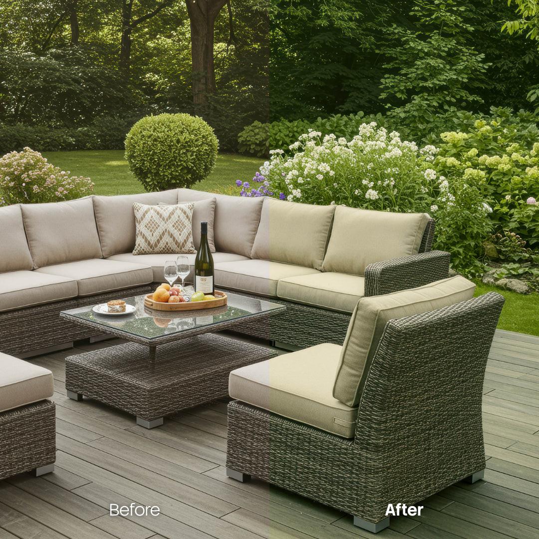 Before and after Backyards Lightroom preset edit