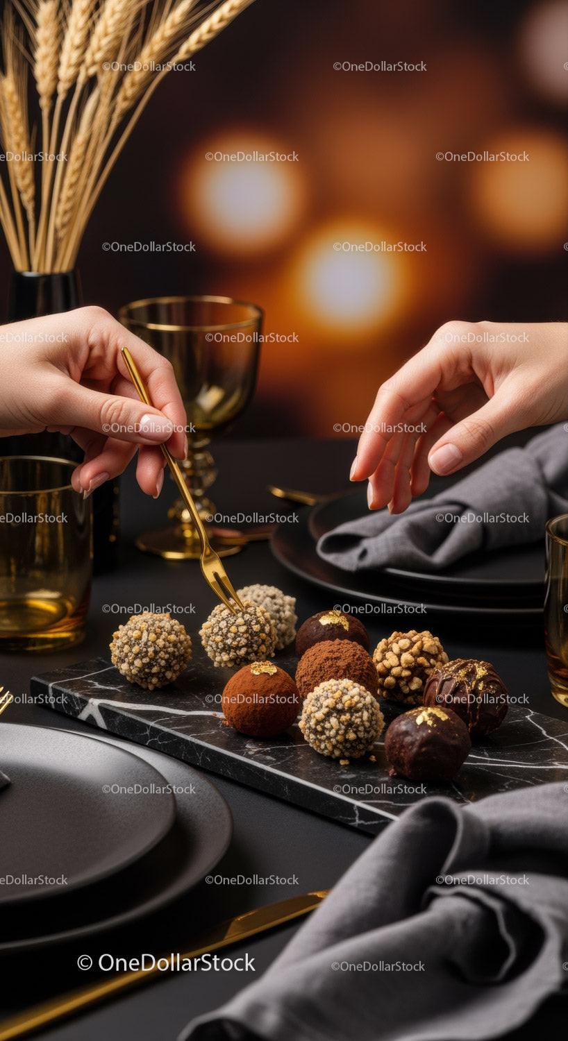 Elegant Luxury Chocolate Truffles Display for Celebrations
