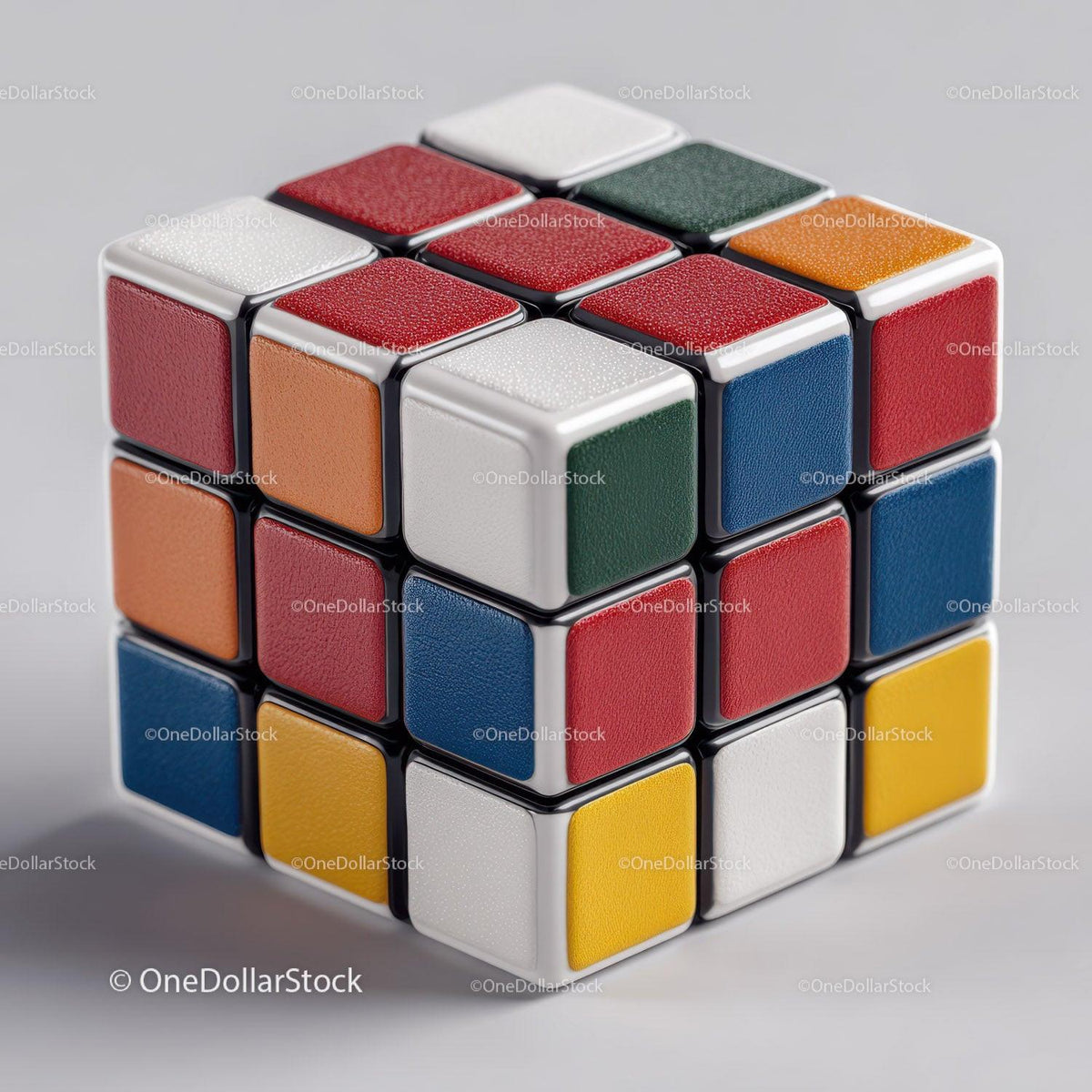 Colorful Rubik's Cube with White Background for Brain Teasers Stock Photo Bundle preview 43