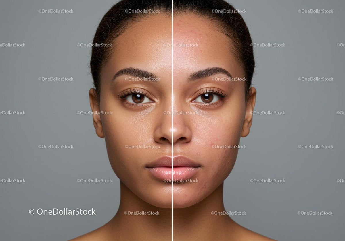 Young Woman with Flawless Skin and Natural Makeup Portrait