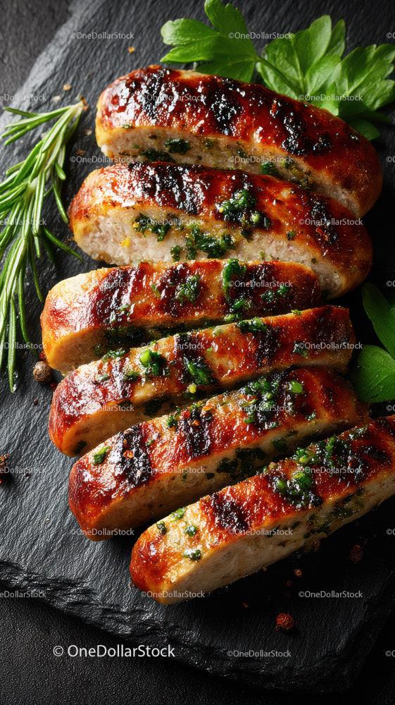 Herb-Garnished Grilled Chicken Breast with Fresh Greens Stock Photo Bundle preview 30