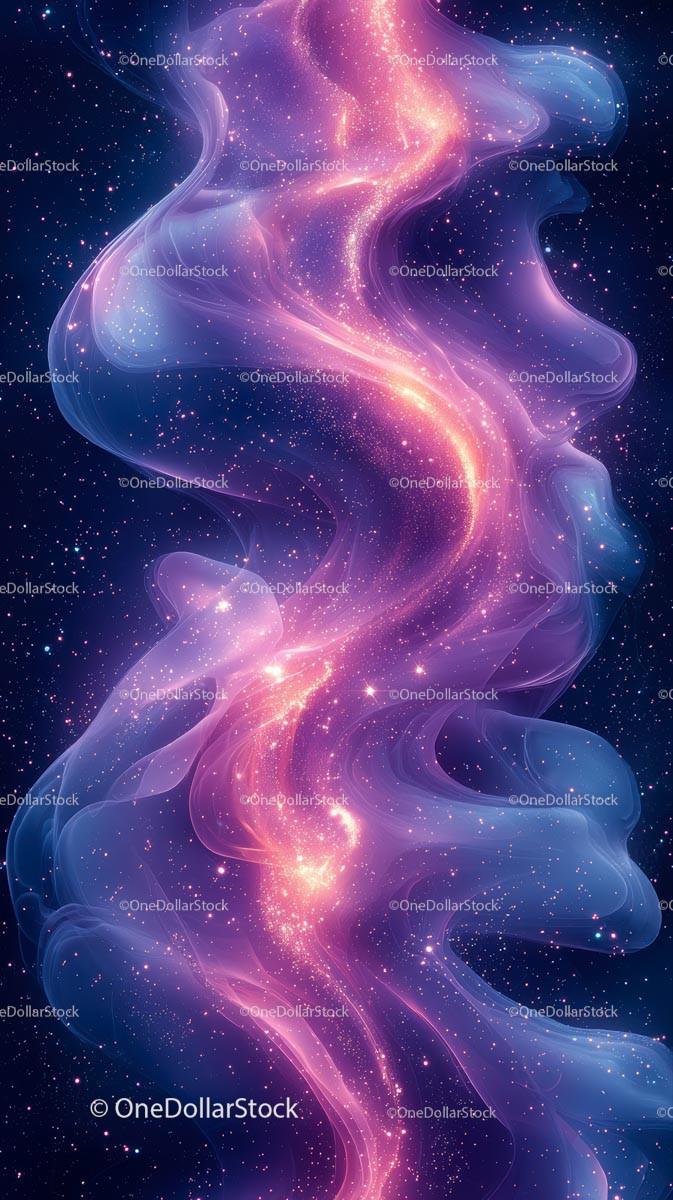 Vibrant Cosmic Nebula with Starry Galaxy Background