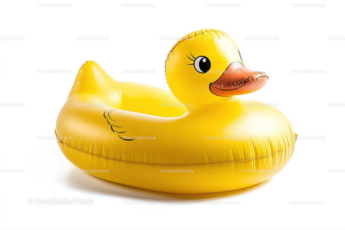 Yellow Rubber Duck in Floating Pool Toy for Summer Fun Stock Photo Bundle preview 13
