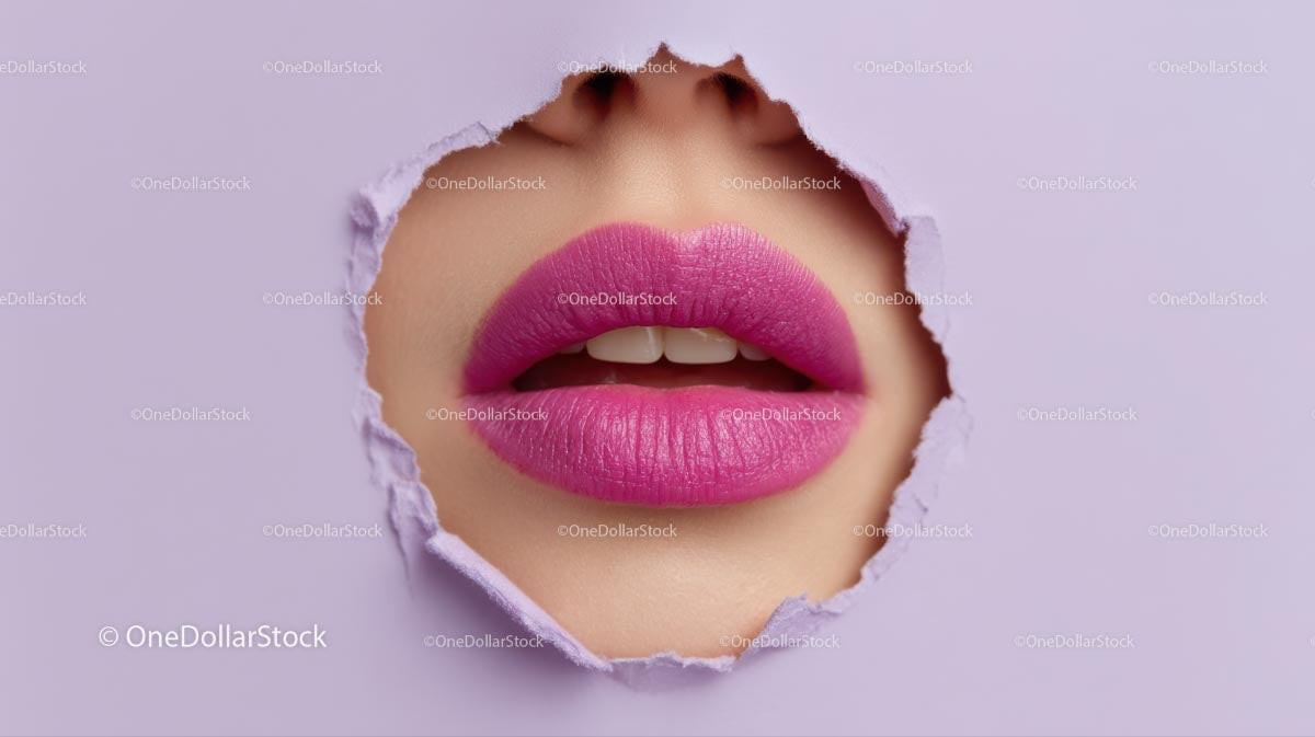Captivating Female Portrait with Vibrant Pink Lipstick Stock Photo Bundle preview 18