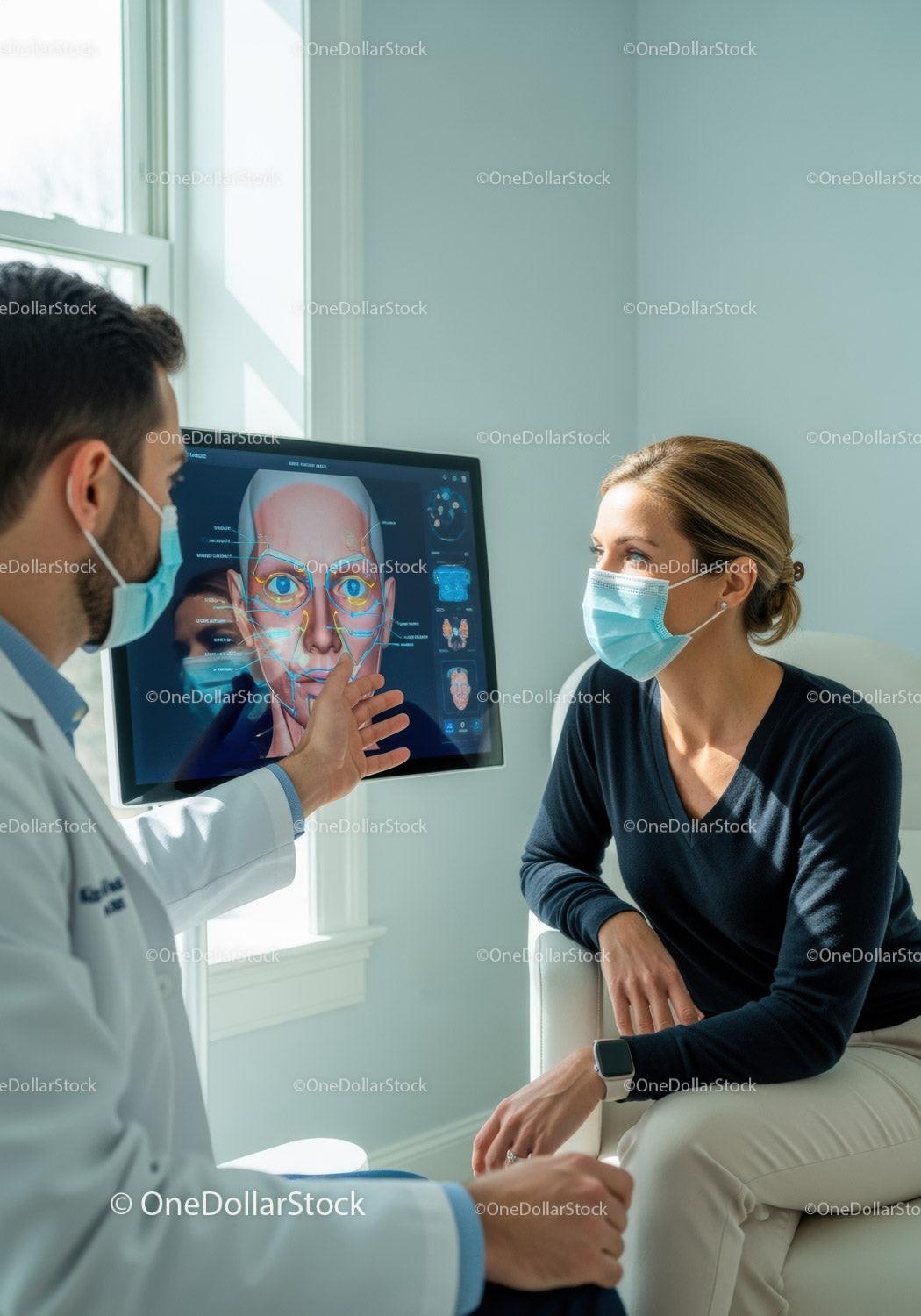 Medical Consultation with Eye Anatomy Digital Scan in a Clinical Setting