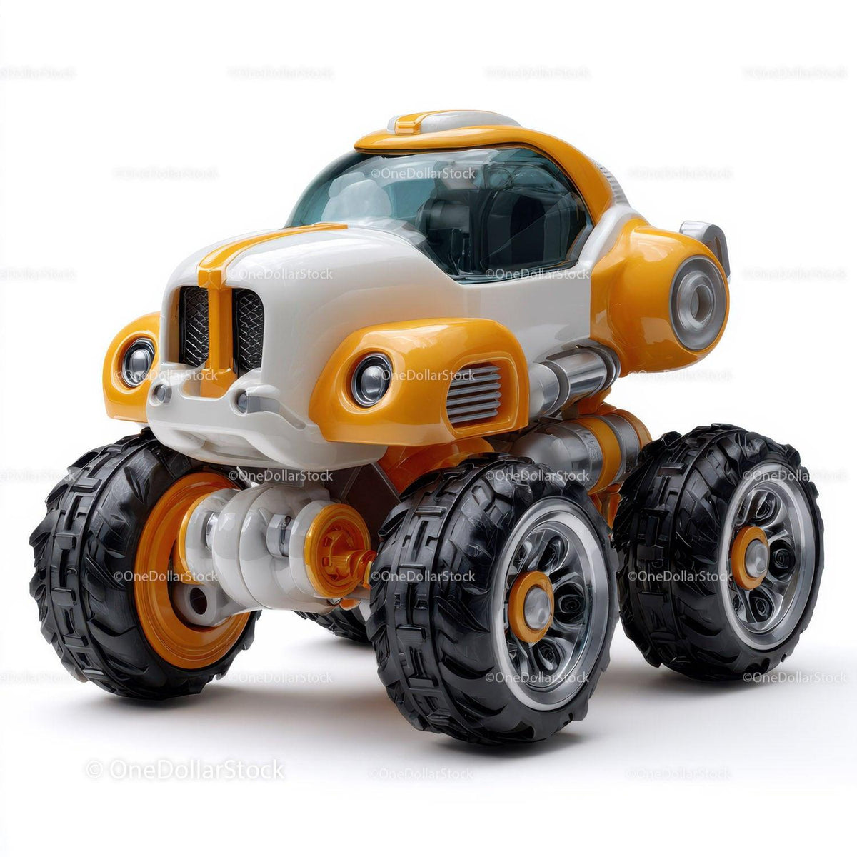 Futuristic Toy Robot with Large Eyes and Bunny Ears for Kids Stock Photo Bundle preview 56