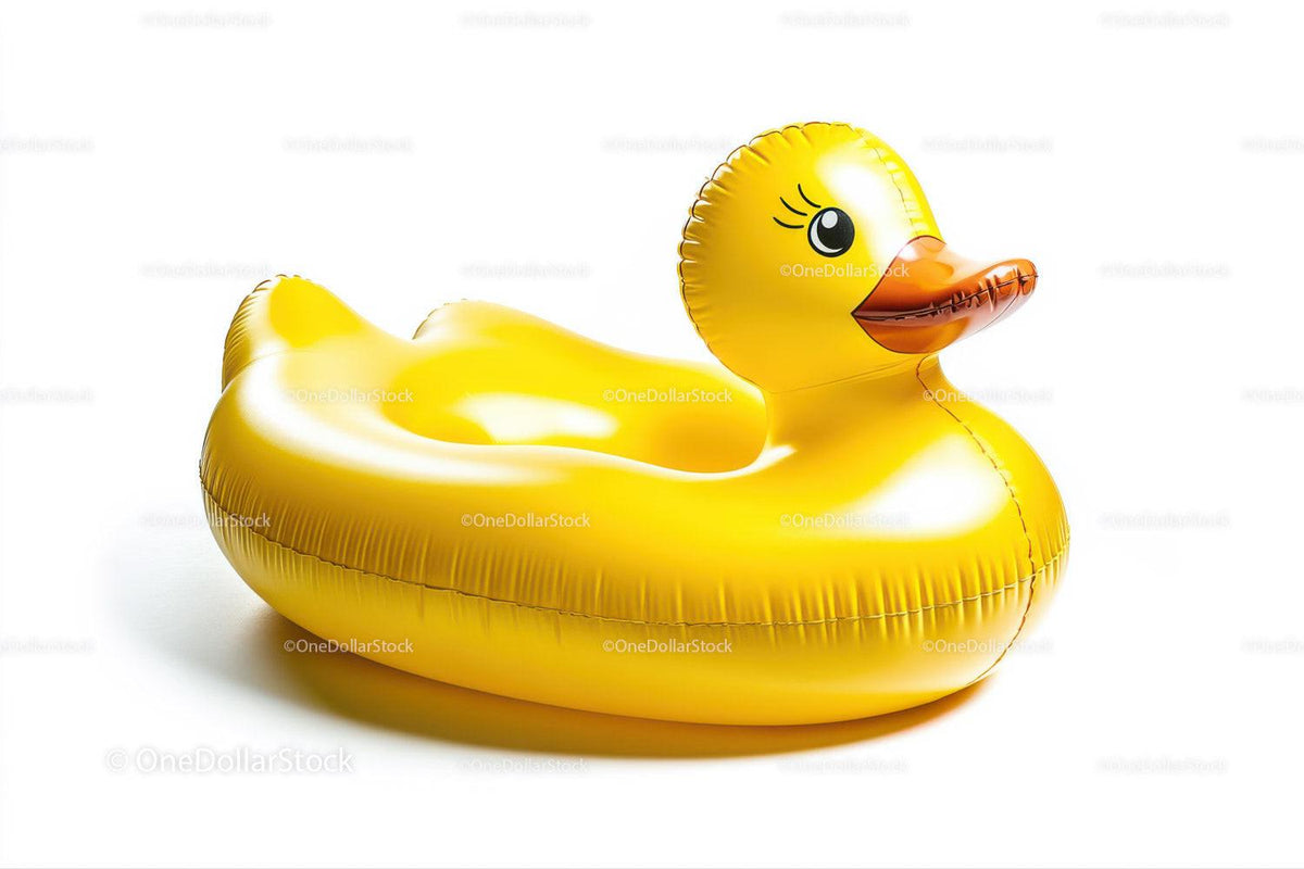 Yellow Rubber Duck in Floating Pool Toy for Summer Fun Stock Photo Bundle preview 9