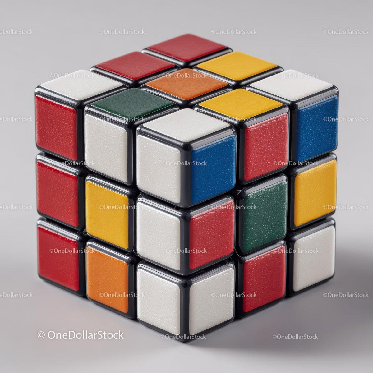 Colorful Rubik's Cube with White Background for Brain Teasers Stock Photo Bundle preview 53