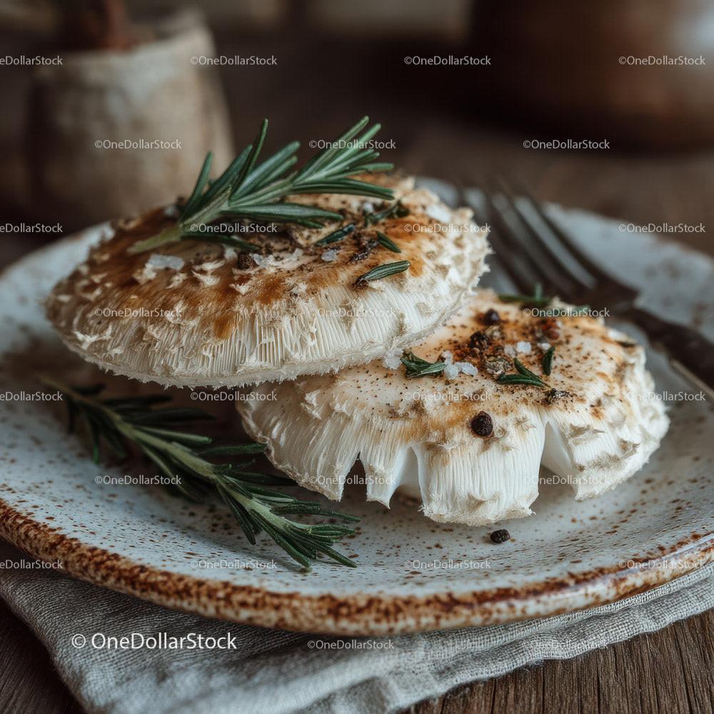Sautéed Mushrooms with Garlic and Herbs Plate for Gourmet Cuisine Stock Photo Bundle preview 7