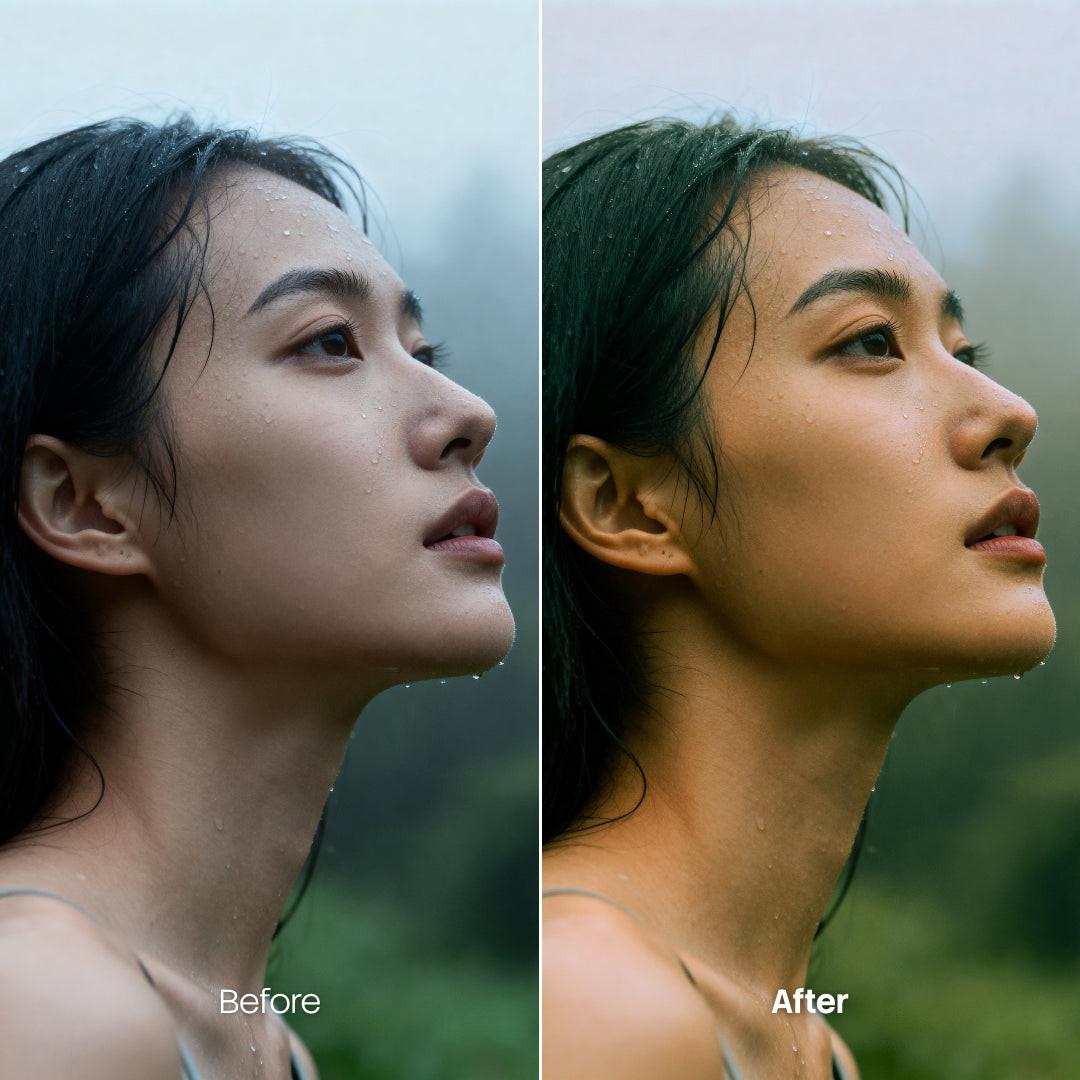 color grading preview with Warm Portraits LUT Pack